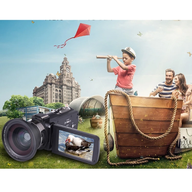 Цифровая камера 4k, видеокамера Vlog с широкоугольным объективом для Youtube, цифровой видеорегистратор 48mp с Wi-Fi