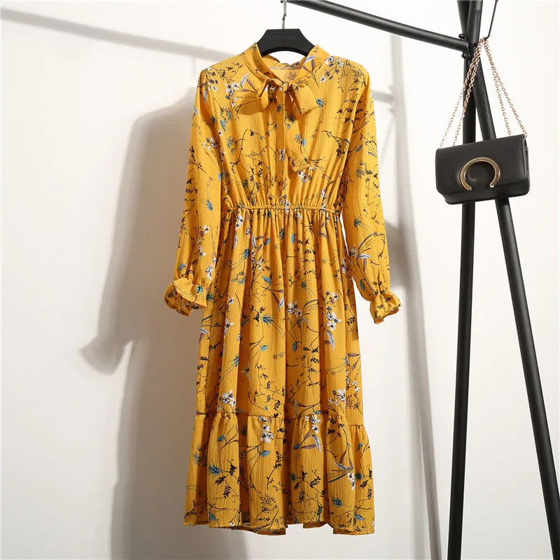 Alibaba.com: OEM 602101146650 Women Casual Floral Printed Chiffon Shirt  Dress, Long Sleeve, Floor-Length : Quality breathable fabric, in-stock  items available, ideal for bulk purchasing.