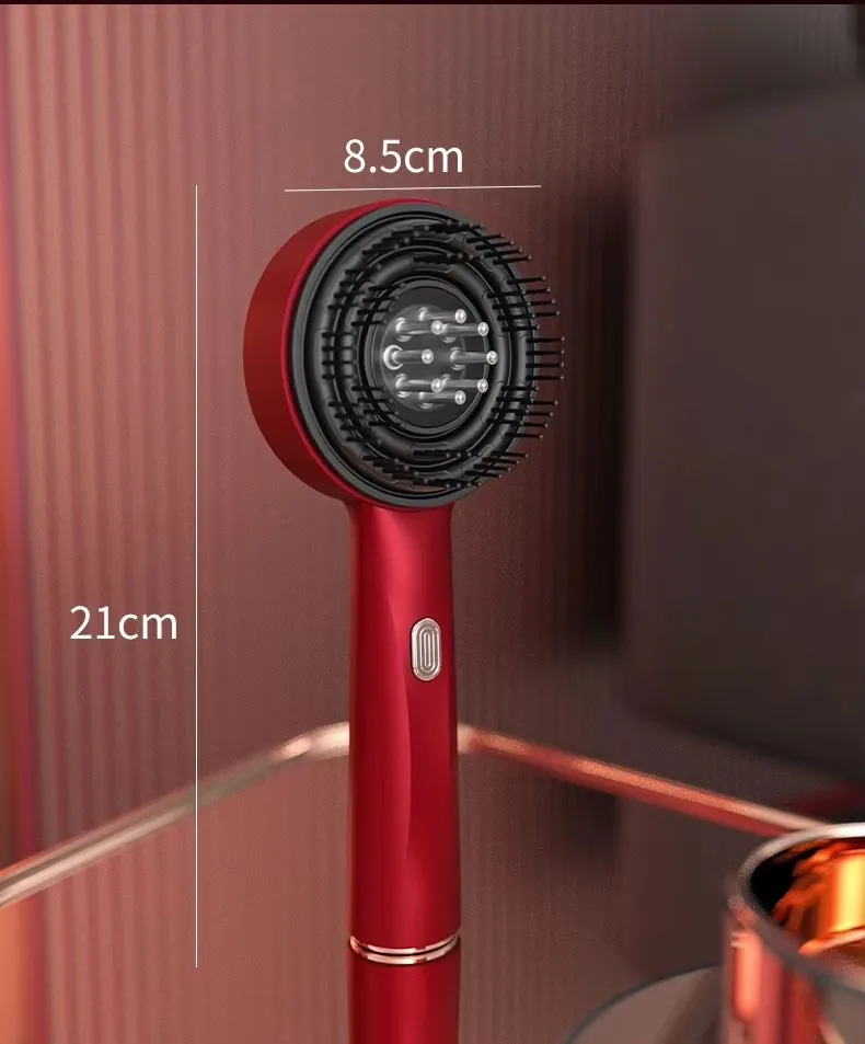 Vibration Massage Heating 3 in 1 Multi Functional Red Light Portable Hair Oil Applicator Electric Head Scalp Massage Comb Brush