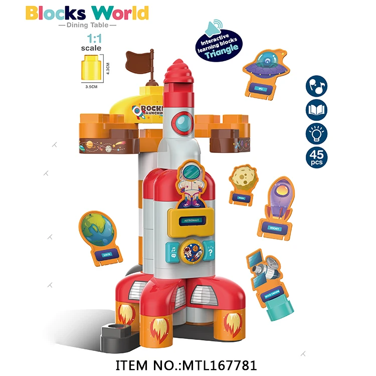 2022 New Arrival Building Block Toys for Kids Best Outer Space Other Block Toys with Music and Light