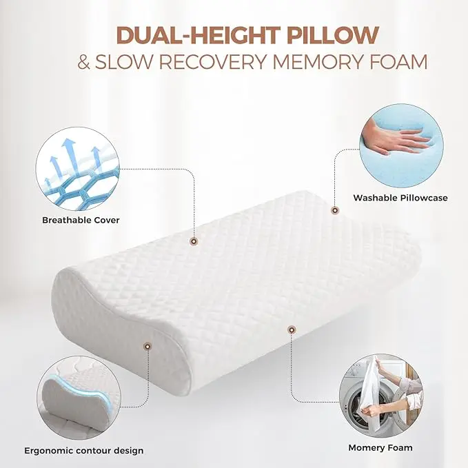 Wholesale Customized OEM Adjustable High Quality Soft Comfortable Wave Shape Sleeping Bed Memory Foam Pillow