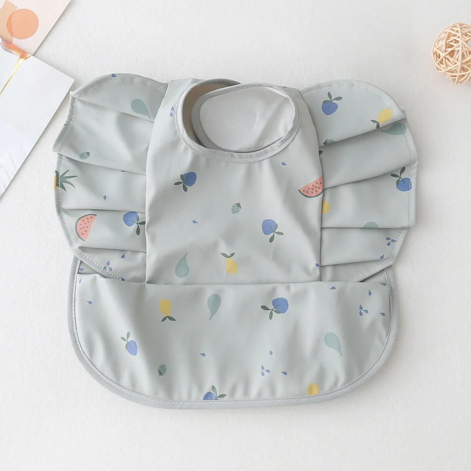 Waterproof detachable Baby Bibs Infant Toddler  Feeding Bib With Food Catcher Easy Clean & Washable Baby Art smock supplier