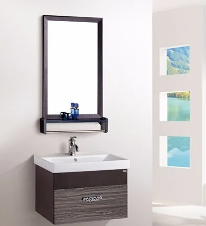 2019 Modern Design Double Sink for Bathroom Vanity #BV-8383 Stainless Steel with Lacquer Finish Door Panel