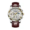 Silver gold leather strap
