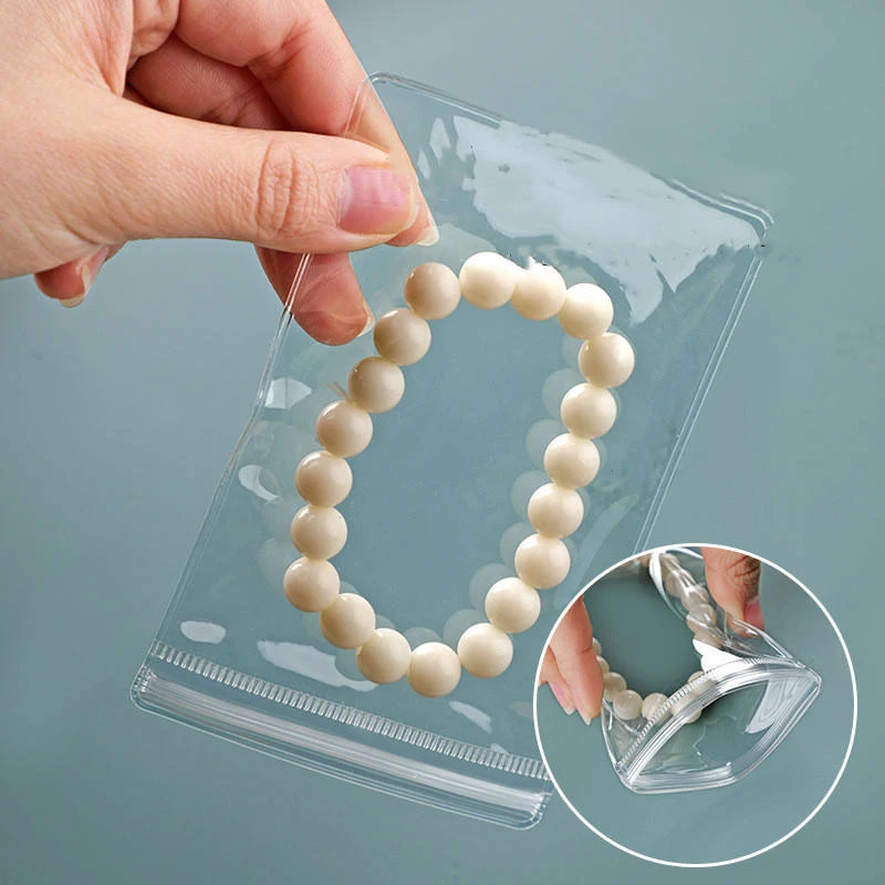 Durable PVC jewelry pouches for tarnish prevention Heavy duty charm display bags with oxidation resistance material