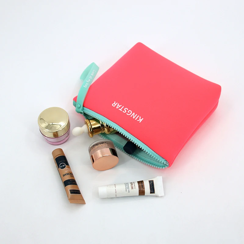 Ny modell quiltet neopren makeup-taske med glidelås med favnende selskapsbokser i sammet