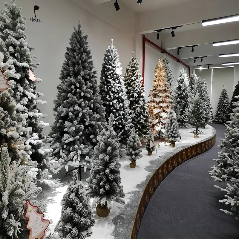 Helen Artificial Realistic Towering Flocking Christmas Tree,Suitable