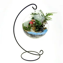 D100mm подвесной стеклянный шар ваза с одним открытым отверстием вдовы для DIY завод