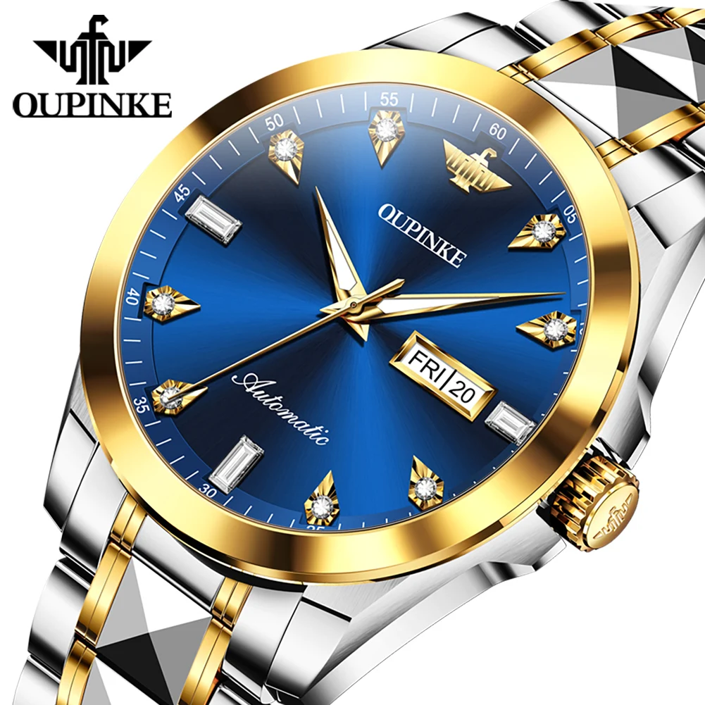 OUPINKE 3286 Man's Mechanical Watch - Tungsten Steel Band