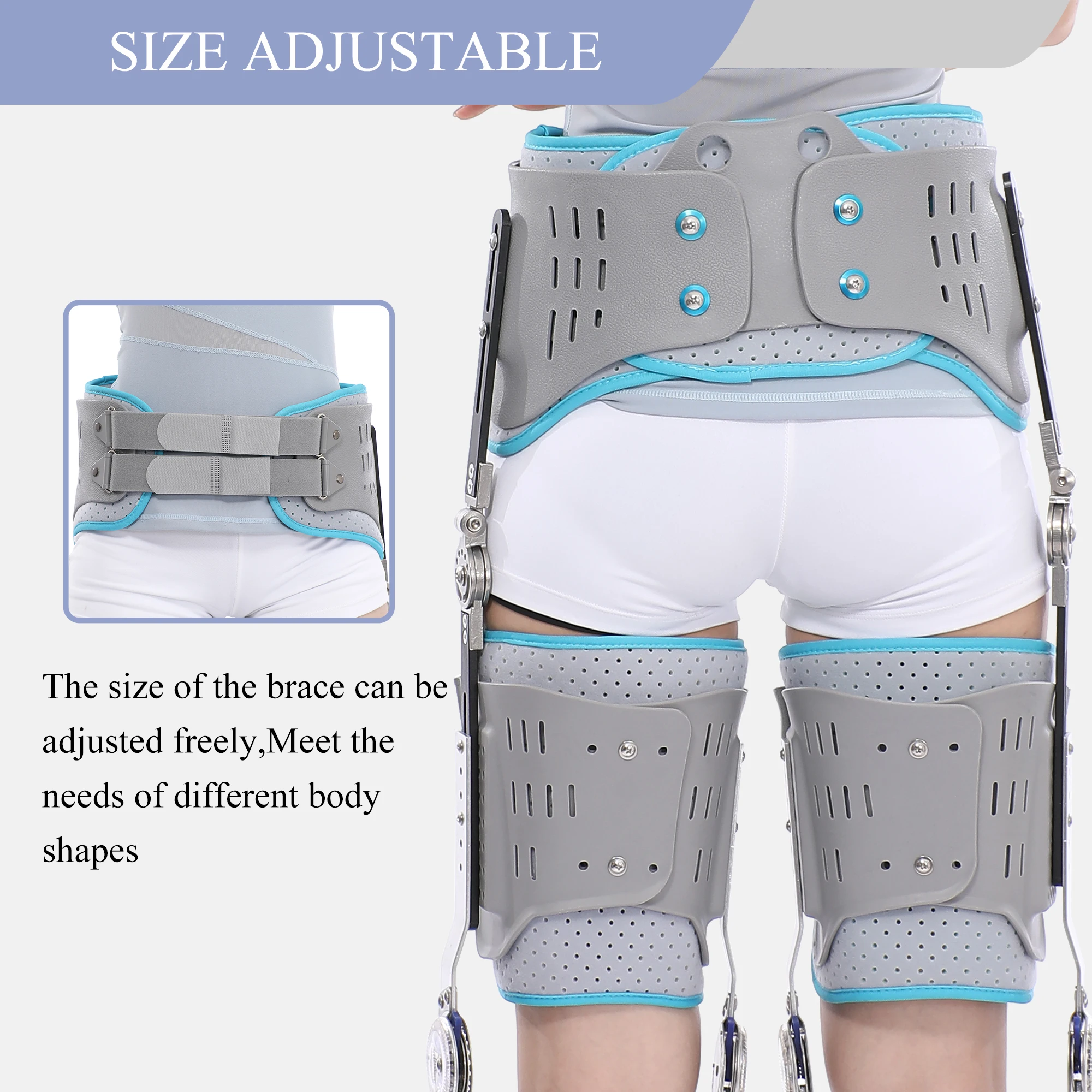 Adjustable Durable Reusable Knee Ankle Foot Orthotic Brace Hip Sacrum Waist Adjustable Hip Joint Rehabilitation Equipment