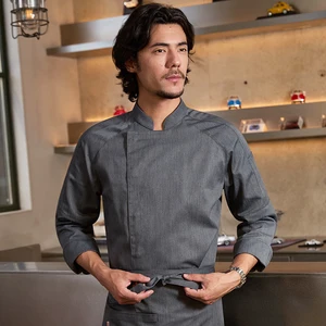 CHUYIBANG Men's Woven Fabric Work Clothes Long & Short Sleeve Restaurant & Bar Uniforms Catering Bakeries Kitchen Use