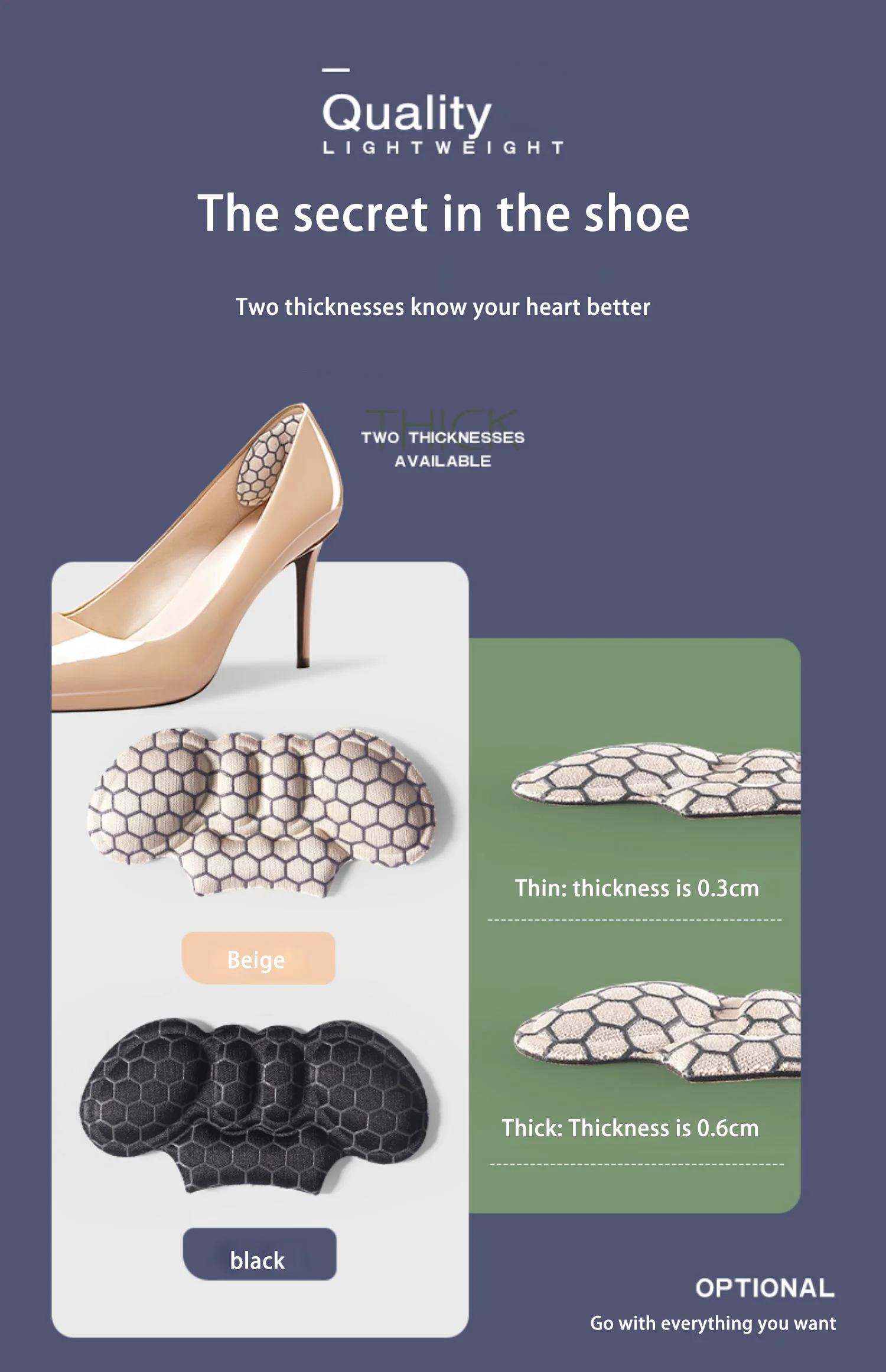 Anti-Wear Heel Patch with Butterfly Back, Prevent Skidding & Shoe Loss