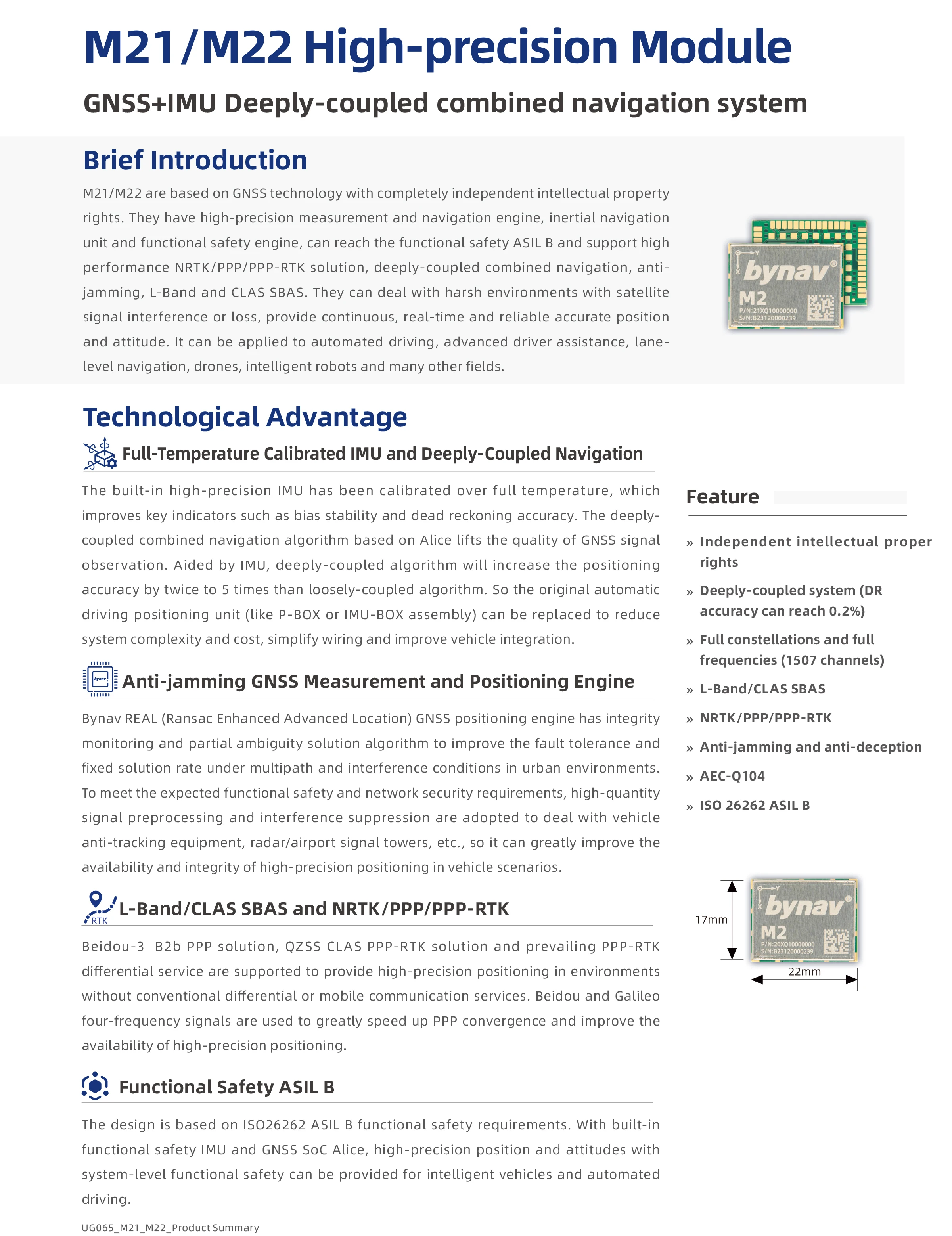 Bynav M22 Gnss+imu Deeplycoupled Anti Interference Gnss Rtk Gps High