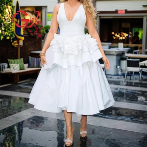 GX1123A Luxury Quality Women Clothing Boutique Sleeveless Sexy A-line Maxi Dress Elegant Party Evening Ruffled Long Dresses