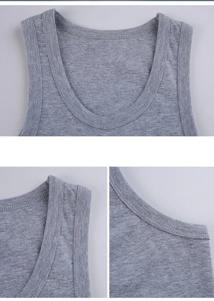 100 Cotton Gym Fitness Breathable Ribbed Absorb Sweat Wife Beater Men