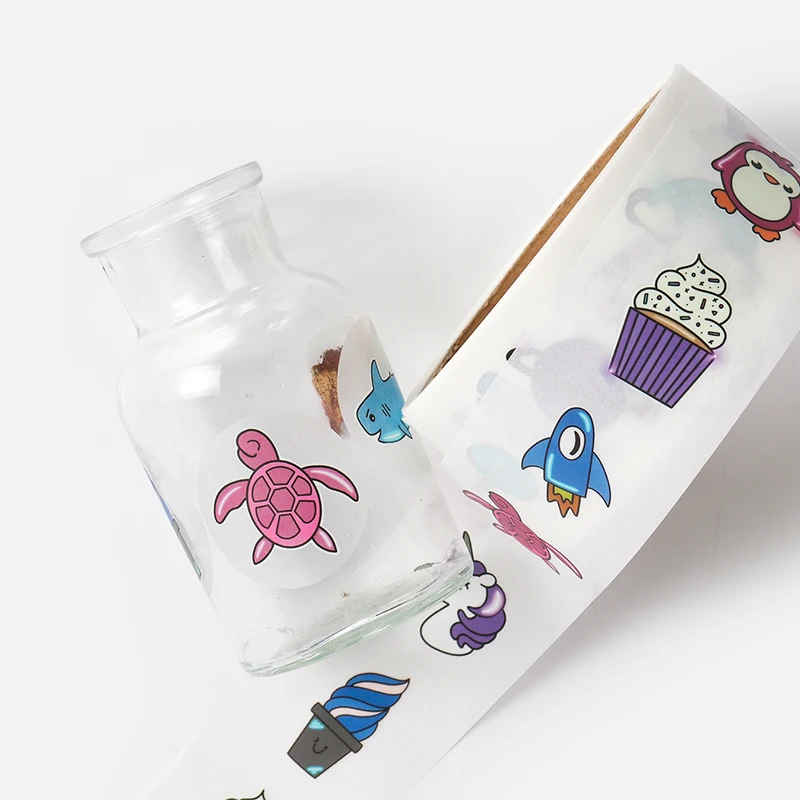 Customize Printing Creative Animals Anime Car Die Cut Stickers for Kids Cartoon Self-adhesive Sticker Roll