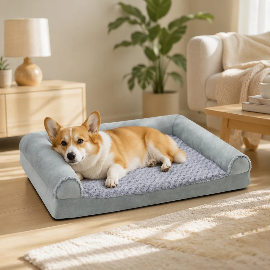 Rosette Bubble Velvet Pet Sofa Bed — Product details 2