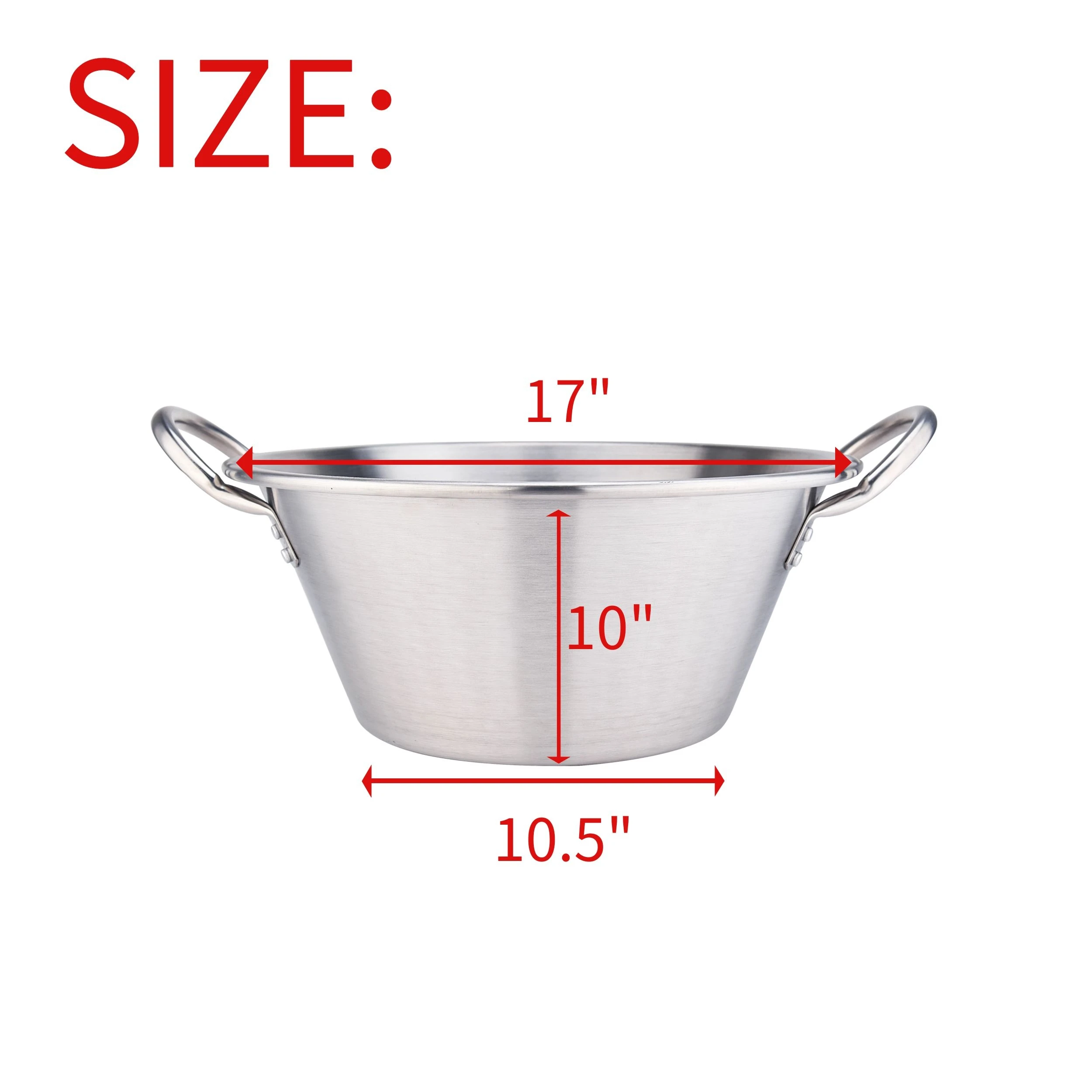 21 Inch Lightweight Stainless Steel Cazo for Outdoor Camping Carnitas Hanging Classic Traditional Tacos