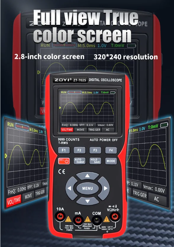 Zt-702s 2in1 Digital Oscilloscope Multimeter Real-time Sampling Rate ...