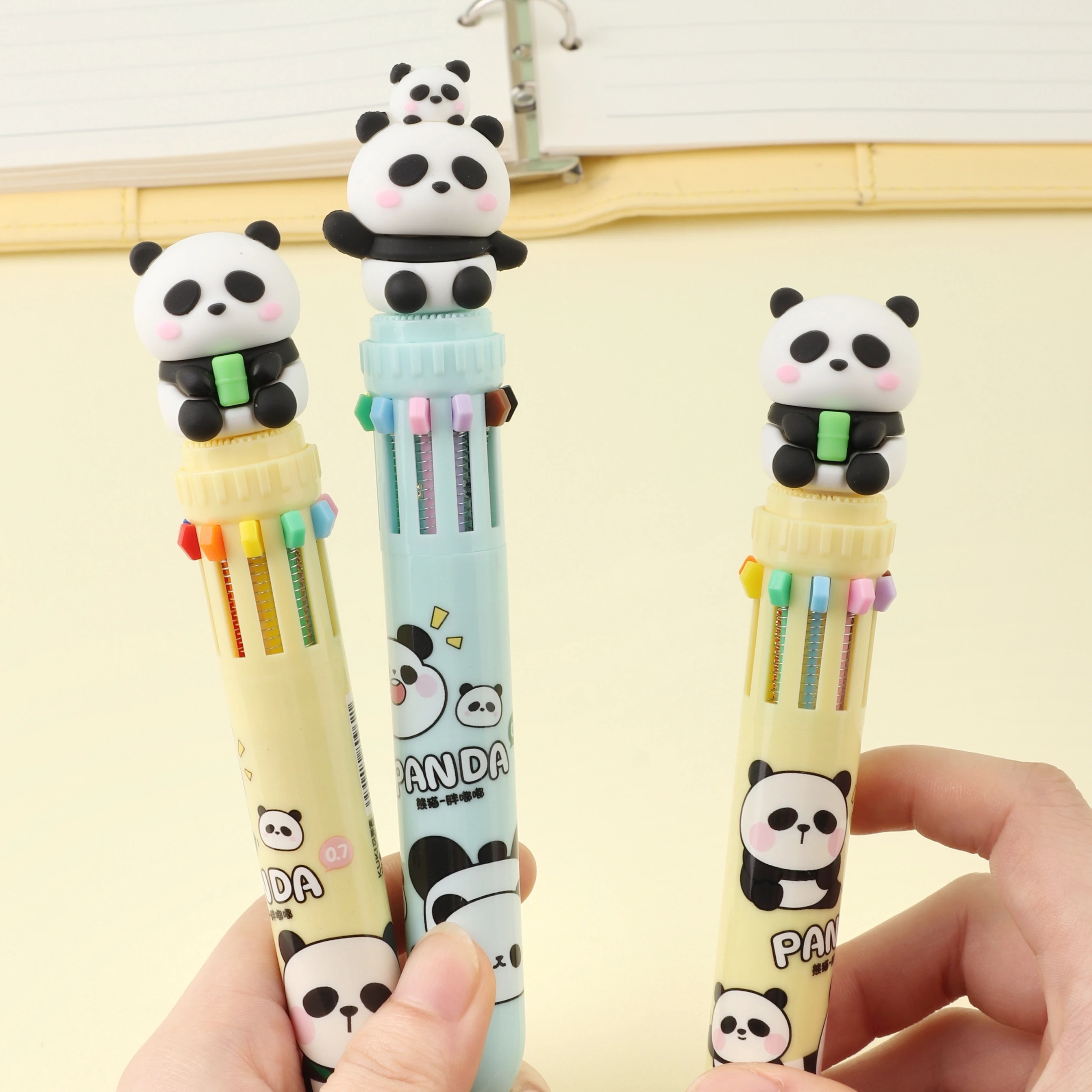 Kit De Fournitures Scolaires Thème Panda – Inclut Trousse, Carnet, Stylos, Porte-clés, étiquettes, Règle… Idéal écoliers, étudiants, Cadeau