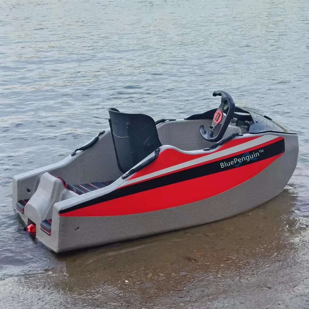 High Performance 110cc 2 Stroke Engine Power Petrol Motorized Mini Kart Go Boat Ski Jet for Sale Lake Water Remote Control