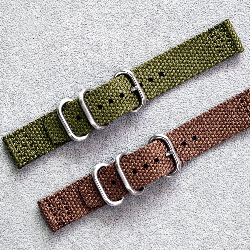 Sieraden Horloges Twee stuk Ballistic Nylon militaire horlogebandje-grijs 