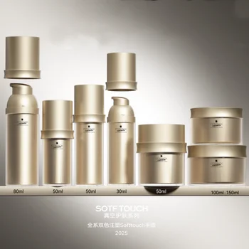 Luxury Plastic PP Airless Pump Bottle 30ml 50ml 80ml Cylinder Shampoo Cream Water Liquid Luxury Lotion Bottle Packaging