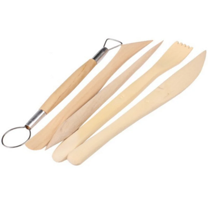 Профессиональный 5 шт. глины Скульптура инструмент с деревянной ручкой doubal сторонняя нож набор для нейл арта и ремесла Сделай