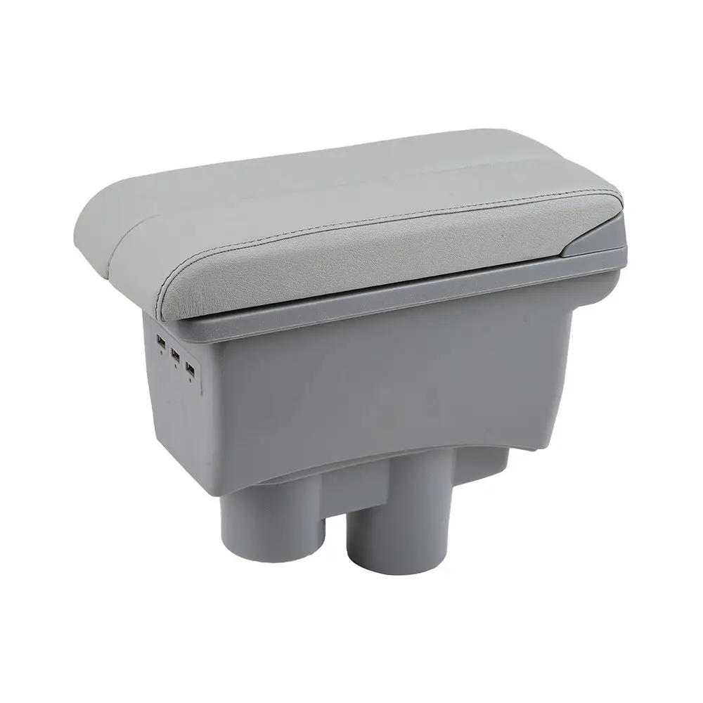 product usb with cup holder one piece double sided sliding curved surface car armrest box retrofit parts storage box interior parts car-6