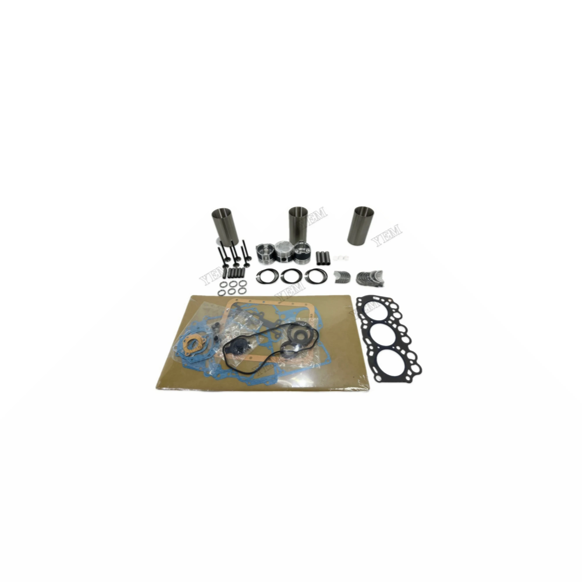 For Mitsubishi L3C Rebuild Overhaul Repair Kit With Valves Engine Bearings Liner Piston Rings Full Gasket Kit Replacement Parts