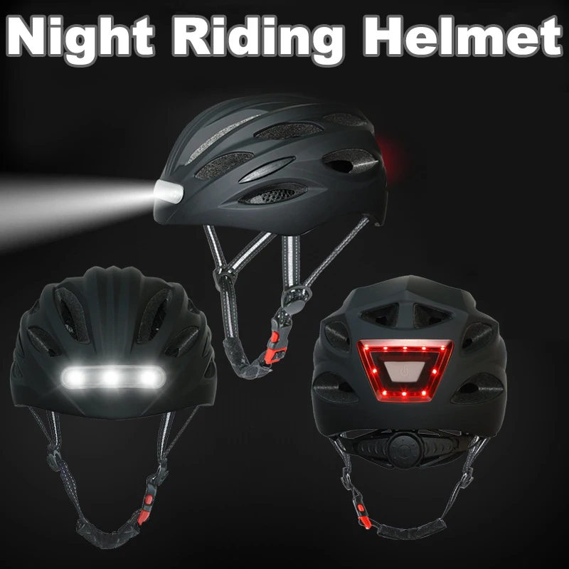 Light Mountain Bike Helmet with Smart Lighting Warning Urban 36V Scooter Helmets for Commuter Cycling Road Bike Riding
