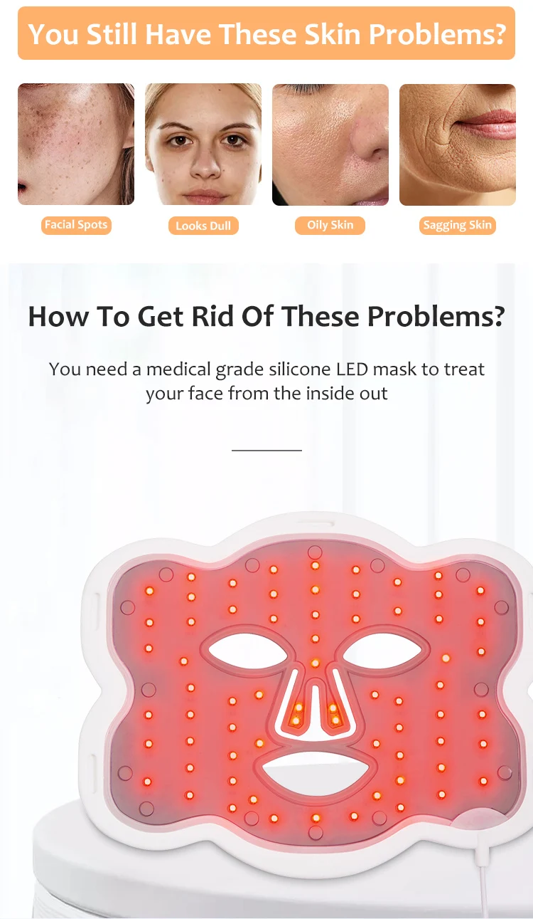 Red Infrared Light Led Photon Mask Home Used Led Therapy Facial Mask