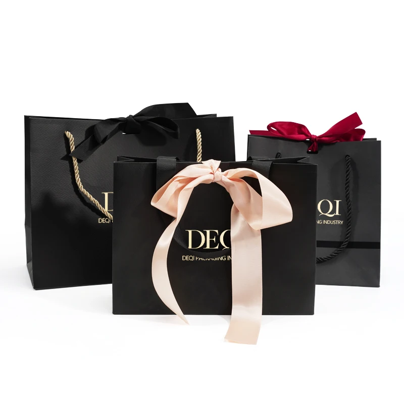 Oem пользовательский напечатанный логотип, роскошный Pr косметический макияж, товары для покупок, подарочная упаковка, бумажный мешок с ручкой для косметического магазина