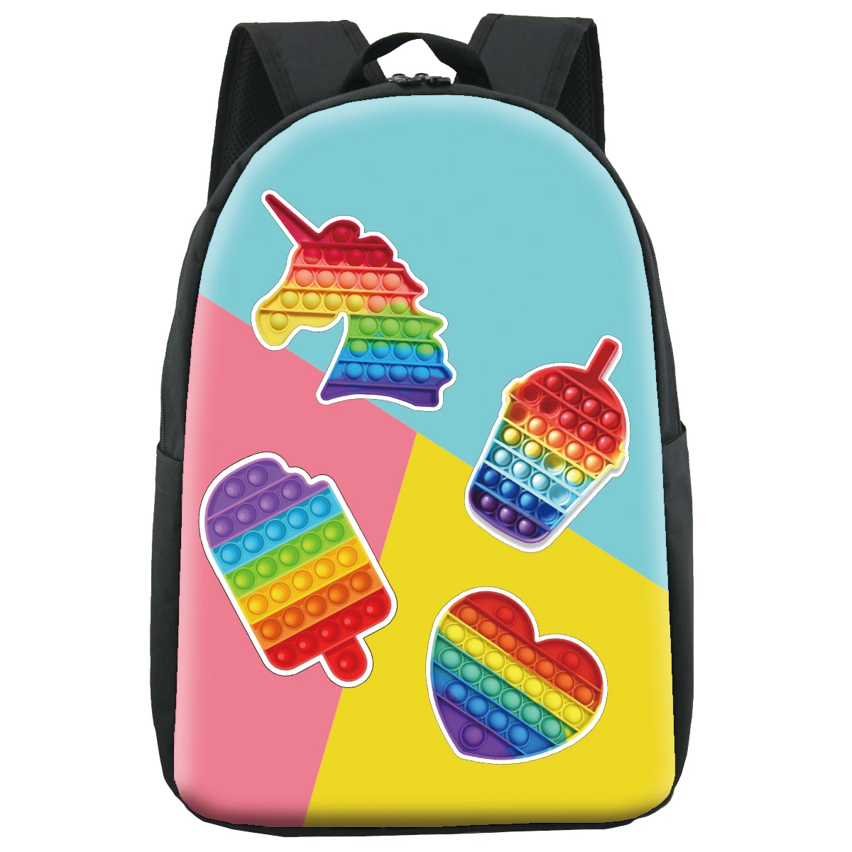 Adjustable Shoulder Strap Rainbow Fidget for All Over Printing School  Backpack for Boys and Girls