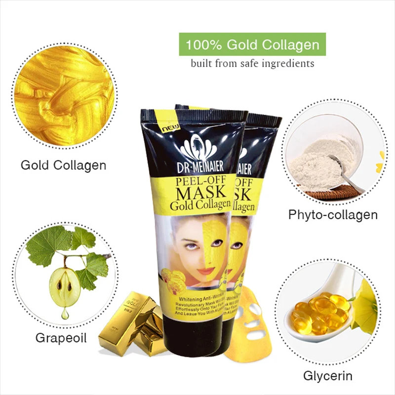24K Gold Peel-Off Gesichtsmaske – 250 G, Tiefenreinigend – Gegen Mitesser, Für Verfeinerte Poren & Straffe Haut