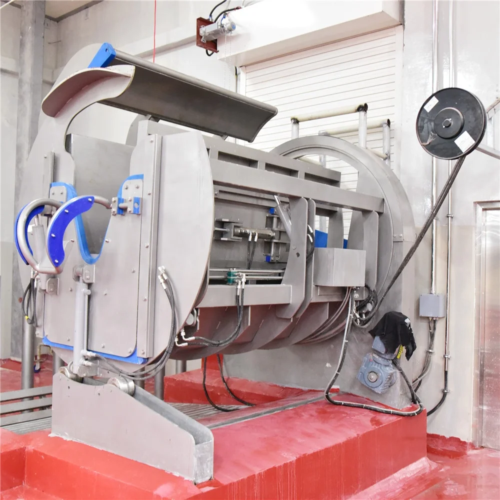 Cow halal reverse rotating slaughter box slaughtering equipment