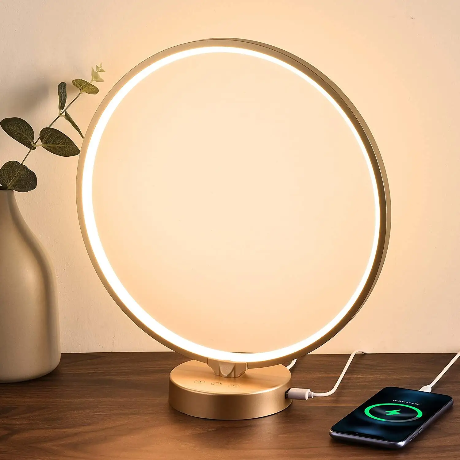 Patent Design Ring Shape 360 Degree Emitting Aluminum Ring Silicone Cover 10000lux High CRI Sunlight Against Disorder Lamp