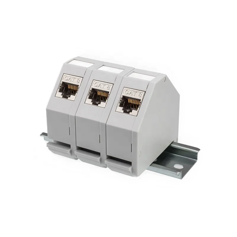 DIN Rail Keystone Holder TopHat Rail Bracket Plastic For RJ45 Keystone Jack Modules DinRail