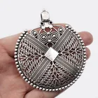 Antique Silver Color Large Bohemian Boho Filigree Embossed Charms Pendants for Necklace Jewelry Making Findings