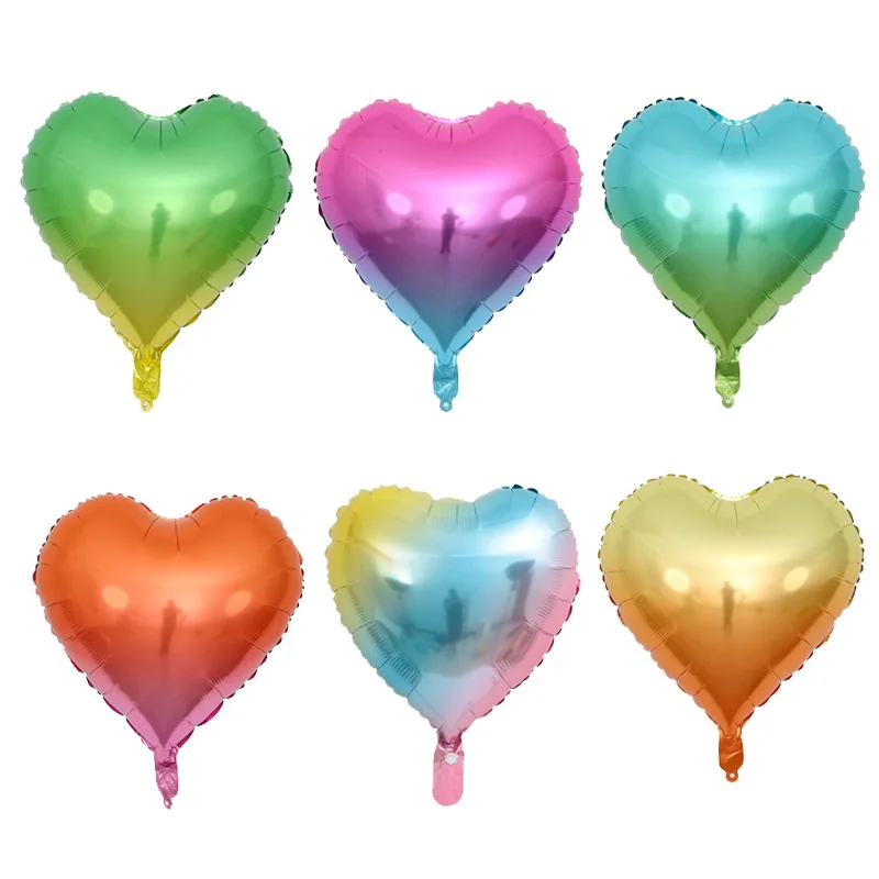 Hot Sale Colorful Heart Shape Wedding Birthday Party Helium Foil Balloons 18" 
