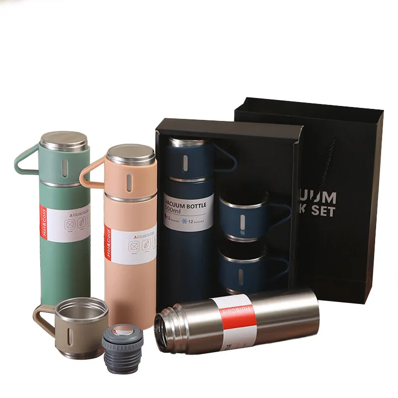 Custom Logo Gift Box Set Thermostatic Cupporcelai vacuum Flask