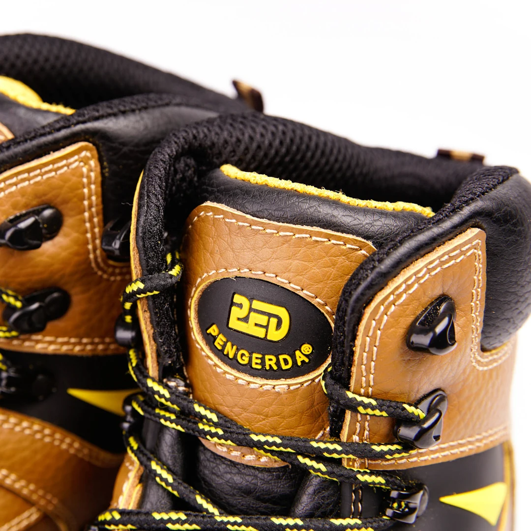 Leather Slip Resistant Price Steel Toe Construction Rubber Sole Work Boots for Men