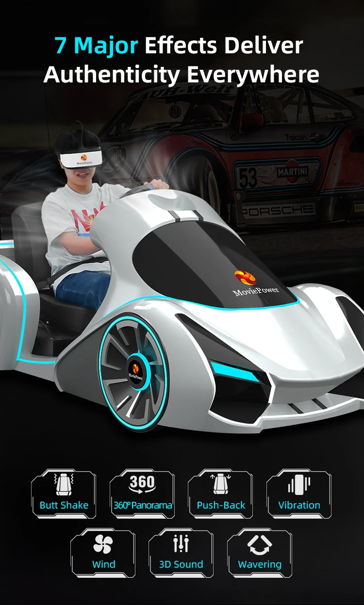 9D VR Car Racing Simulator 4D Video Arcade Game Machine Fiberglass and ...