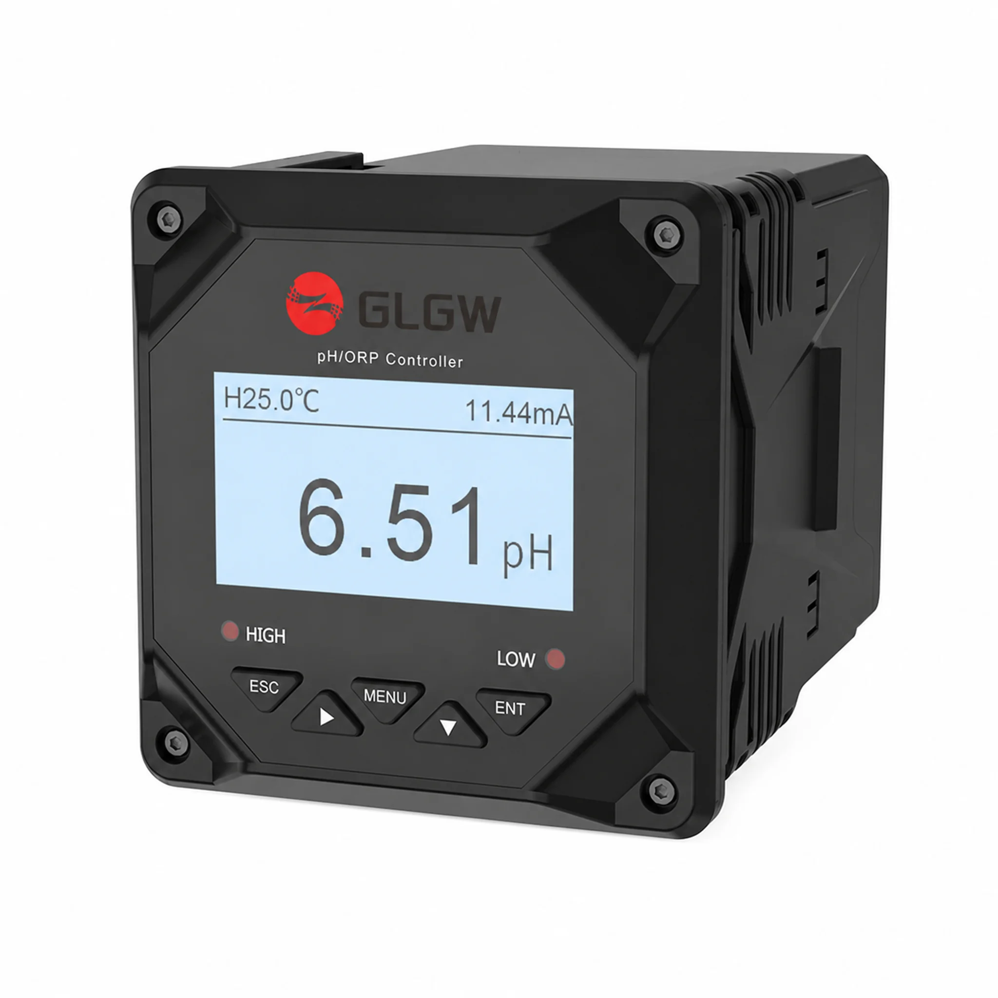 High Accuracy 0-14pH Online Water Analyzer 220V 24V Dual Channel Relay RS485 pH Monitor for Data Center Cooling Water Loop PH6.5