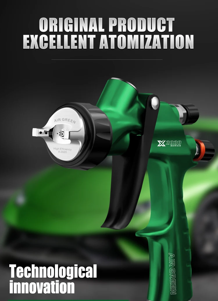 AIR GREEN Spray Gun Paint Hvlp X-2020 Lvmp Clear Coats 1.3mm