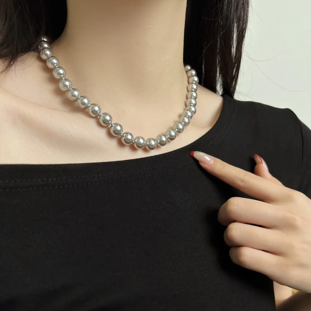 KAKODIY Charm Elegant Fine Jewelry for Women Everyday Wear Accessory 925 Sterling Silver 10mm Round Pearl Necklace detail 5