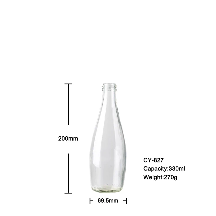 Clear 330ml Glass Bottles For Alcoholic Beverages Coffee Carbonated ...