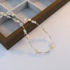 GN0714-3 Collana con perline rosa cristallo bianco