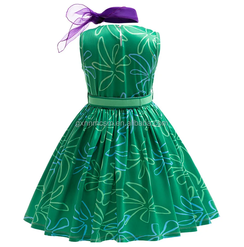 slim fit dress slacks Movie Inside Out Joy Kids Children Green Dress Cosplay Costume Outfits –  TrendsinCosplay main image 0