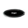 Insignia negra + logo plateado + borde plateado